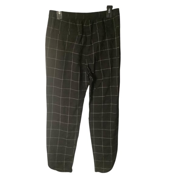 Marine Layer Black Windowpane Check Allison Pants Women Medium Cotton Blend - Picture 3 of 8